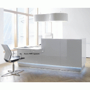 Banque d'accueil lumineuse droite série Linea avec accès PMR - MDD - Gauche, Blanc_1
