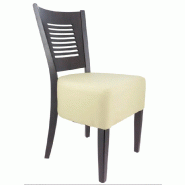 Chaise d'intérieur Amilly en bois assise tapissée en simili cuir beige -par 2 Valero