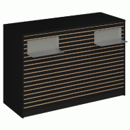 Comptoir Vertigo H T03 dble nat. L150cm - 3 tab.Coulis. 6tab.Amovib - noir