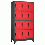 Helloshop26 - Armoire à casiers moderne avec porte verrouillable 90 x 45 x 180 cm en acier anthracite 02_0047028 - acier 3000234555274