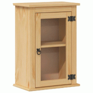 Helloshop26 - Armoire murale de salle de bain rustique pratique 45 x 27 x 64,5 cm en bois de pin massif miel 02_0057601 - 3000240128257