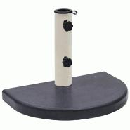 Helloshop26 - Socle de parasol demi-rond robuste 40 x 28 x 4 cm pour extérieur élégant en granite noir 02_0046508 - noir inox 3000234273185