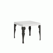 Itamoby Table extensible 90x90/246 cm Paxon Frêne Blanc structure Anthracite - blanc VE900TAPXNALL-BF-AN