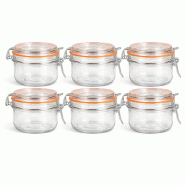 Lot de 6 bocaux en verre 170 ml – petits bocaux hermétiques avec fermeture métallique (réutilisables) - transparent verre FN27935-6