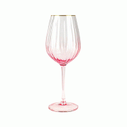 Novastyl - Lot De 4 Verres A Pied Gatsby 57.5cl En Verre Rose - 3256391043608