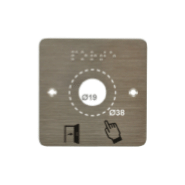 Plaque acier inoxydable 80 x 80 mm percage d=19 mm braille porte + pi