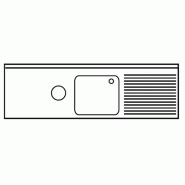 Plonge inox 1 bac et vide-déchets - P 700 mm -