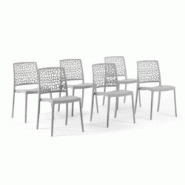 RATTATAN Set 6 Chaises Empilables en Polypropylène avec fibre de verre pour Jardin ou intérieur, hydrofuges et résistantes, design moderne - ALINA RATTATAN Set 6 Chaises Empilables en Polypropylène avec fibre de verre pour Jardin ou intérieur, hydrofuges et résistantes, design moderne - ALINA