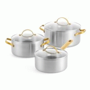 Set 3 faitouts 18/20/24 cm Padova Reserve -  Argent Rond Aluminium Greenpan 51x26.5 cm - argenté aluminium 4894871075368 Set 3 faitouts 18/20/24 cm Padova Reserve -  Argent Rond Aluminium Greenpan 51x26.5 cm - argenté aluminium 4894871075368