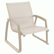 Siesta Fauteuil lounge de terrasse Pacific taupe empilable – polypropylène renforcé - multi-matériau PACIFICFAUTLOUNGETAU