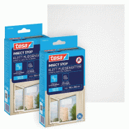 Tesa INSECT STOP H&L Fly Screen Windows - Moustiquaire pour fenêtre - avec ruban crochet, pouvant être coupé à la taille - 1x 150 cm x 180 cm - Bl