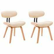 VidaXL Chaises à manger lot de 2 crème bois courbé et similicuir Modèle Kalior - 283124