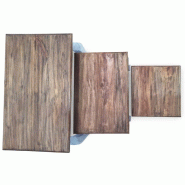 VidaXL Ensemble de tables gigognes 3 pcs bois d'acajou massif Modèle Orion Pure - 244505XL