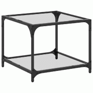 VidaXL Table basse avec dessus en verre transparent 50x50x40 cm acier Modèle Grandeur Chic - 845970