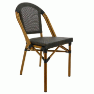 Chaise empilable d'extérieur en aluminium et textylène Biarritz coloris bronze
