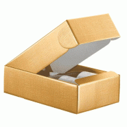 Coffret 2 bouteilles carton motif rayure or 34x18,5x9cm - par 30