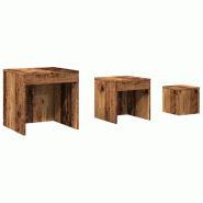 Décoshop26 - Lot de 2 tables d'appoint gigognes en bois d'ingénierie marron DEC032741 - marron Bois massif 3000259128552