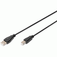 DIGITUS Câble de connexion USB-A - USB-B, 1,8m, 1,8 m, noir - noir AK-300102-018-S