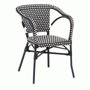 Fauteuil dona en rotin synthétique style bistrot pour extérieur - tigaone - 3701680323706