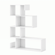 Helloshop26 - Bibliothèque en forme de 'S' ouverte 80 x 22 x 100 cm avec rangement fonctionnel design moderne en bois d'ingénierie 20_0010669 - 3000