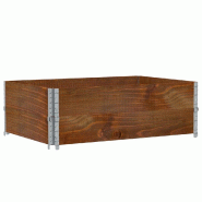 Helloshop26 - Jardinière bac lit surélevé plantes fleurs terrasse jardin 120 x 80 cm bois massif de pin marron 02_0037410 - marron métal 3000217814664