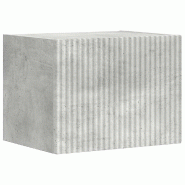 Helloshop26 - Meuble TV mural moderne rangement efficace 60 x 31 x 29 cm style minimaliste en bois d'ingénierie béton 02_0054875 - Bois massif 30002