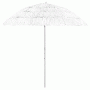 Helloshop26 - Parasol de plage inclinable style hawaï 240 x 210 cm protection UV durable en polyester blanc 02_0046509 - blanc polyester 3000234273277