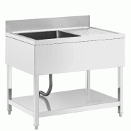 Helloshop26 - Plonge inox professionnel 1 évier 100 x 70 x 97 cm acier inoxydable argenté 14_0009560 - 3000221699356