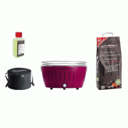 LotusGrill - Pack spécial barbecue XL Purple (43,5 cm) avec 2,5 kg de charbon de bois et gel combustible - 4260023012428_0