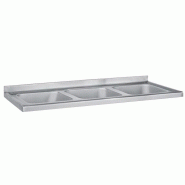 Plonge inox 3 grands bacs à poser - P 700 mm | Distform - Q1875530