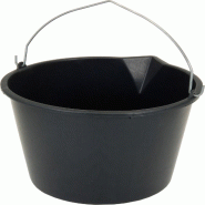 Seau de maçon 12 L noir avec poignée - idéal pour mortier, chantier et jardin - 8718158623096