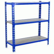 SimonRack Étagère Rangement 1000x900x400 mm, 3 niveaux, plateaux en bois, charge 150 kg par niveau, Bleu - Maderclick - métal 8425437085635