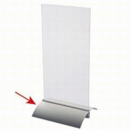 Socle alu 150mm - aluminium clippant pour porte visuel A5 - Dimensions 14,8x21x15cm - Gris_0