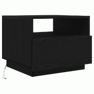 VidaXL Table basse avec lumières LED chêne noir 50x49x40 cm Modèle Whisper Pro - 862253