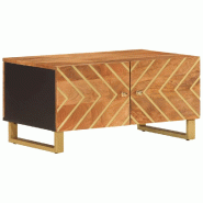 VidaXL Table basse marron et noir 80x50x40 cm bois de massif manguier Modèle Aurore Royale - 356788