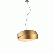 BeLight Astro Suspension en fer laqué blanc décor or antique et câble en acier réglable 2 lumières 122 d.46 BL207-2-BOR - blanc 8057724580020