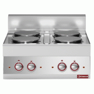 Diamond - Cuisinière électrique 4 plaques rondes -top-"Alpha 650" - réf. E65/4P7T-230V/3-N - gris AKS-E65/4P7T-230V/3-N