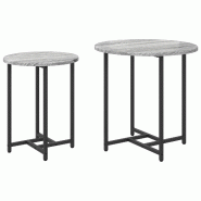 Ensemble de tables d'appoint 2 pcs Gris Sonoma et noir Modèle Aero Prestige Plus - 869699