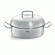 Fissler - Collection Profi originale - Moule à rôtir en acier rond avec un couvercle haut de 28 cm - 084 588 28 000 0