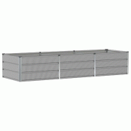 Helloshop26 - Jardinière moderne pour jardin terrasse 240 x 80 x 45 cm style industriel chic en acier gris clair 02_0059189 - gris acier 3000240995316