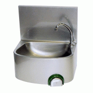 Lave-mains inox 304 cuve semi-circulaire avec dosseret monobloc plie L2G