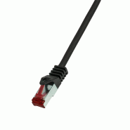 LogiLink Professional Câble patch, Cat. 6, S/FTP, 1 m, noir - noir 4052792021134