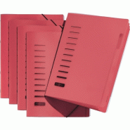 Pagna Chemise de rangement, A4, PP, 6 compartiments, rouge - 40056-01