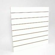 Panneau rainuré R15 L120xH120cm - épaisseur 18mm - blanc laqué - densité renforcée - finition brillante