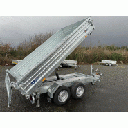 Remorque Benne Saris Acier HDS - 310 x 176 cm - PTAC 3500 Kg - Tri-benne - Pompe électrique - Référence TBE 350 TA