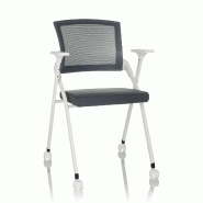 Siège visiteur/chaise pliante PRIORITY II W maille/tissu gris hjh OFFICE - gris polyester 719245