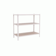 SimonRack Étagère Rangement 900x1100x400 mm, 3 niveaux, plateaux en bois, charge 200 kg par niveau, Blanc - Maderclick - métal 8435104974902