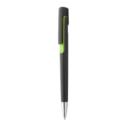 Stylo à bille en plastique - décoration colorée - embout chromé - encre bleue - couleur verte Stylo à bille en plastique - décoration colorée - embout chromé - encre bleue - couleur verte