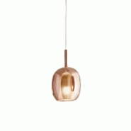 Suspension Perenz en verre borosilicate miroir cuivré, culot E27, design moderne, dimensions 17,5 x 30,5 cm, câble ajustable de 300 cm. - cuivre 825