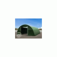 Tunnel de stockage / fermé / structure en acier / couverture en pvc / porte / fenêtre / façade / pignon / 12 x 9.15 x 4.5 m
